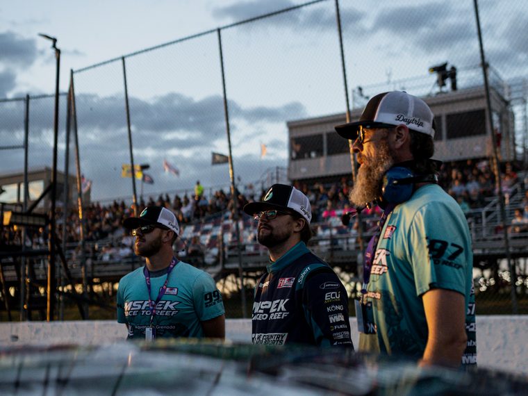 Kasey Kohl of Mspek Performance in the Race to Reef suit at a Formula Drift round